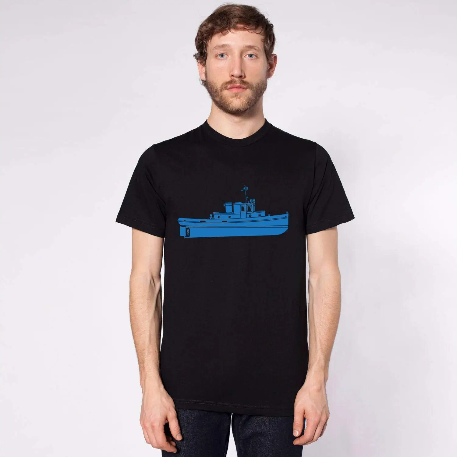 KillerBeeMoto: Винтажная футболка с коротким рукавом 35 футов Steelcraft Tug Boat| |