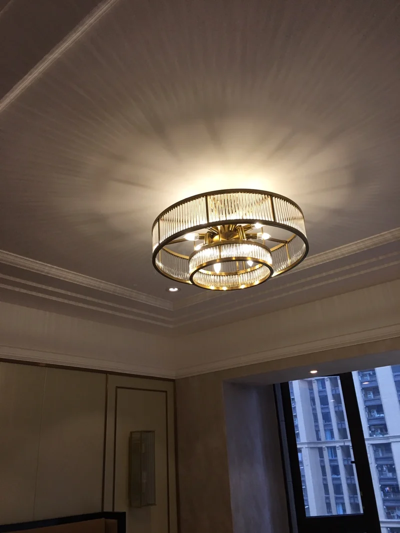 American simple glass chandelier Nordic personality Villa living room lamp modern creative European round crystal lamps lighting | Освещение