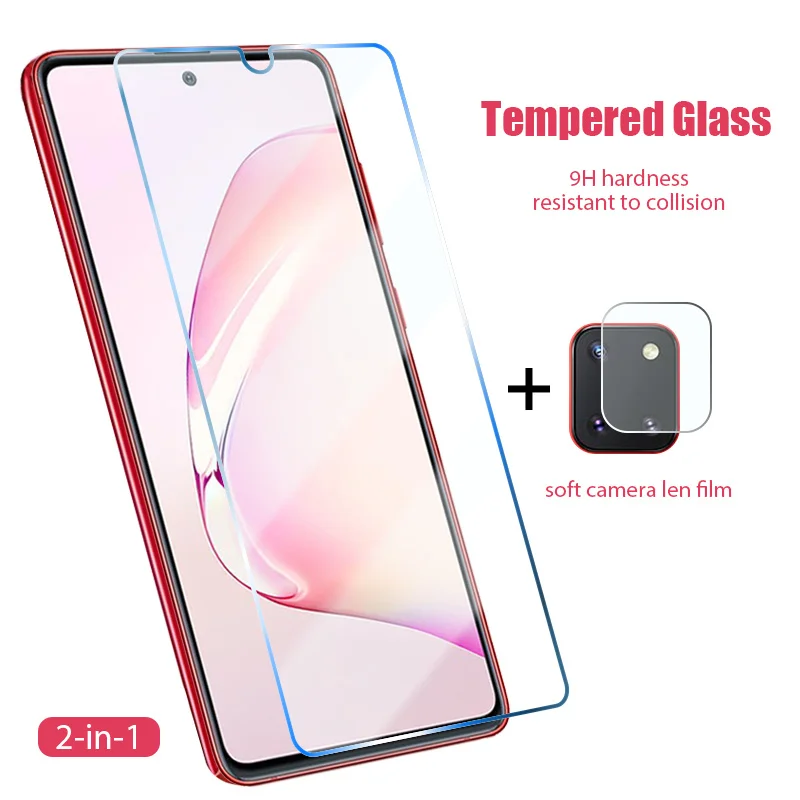 

2 в 1 Защитная пленка для объектива камеры Samsung S20 FE S10 Lite, закаленное стекло для смартфона Samsung M31, M31S, M51, M21