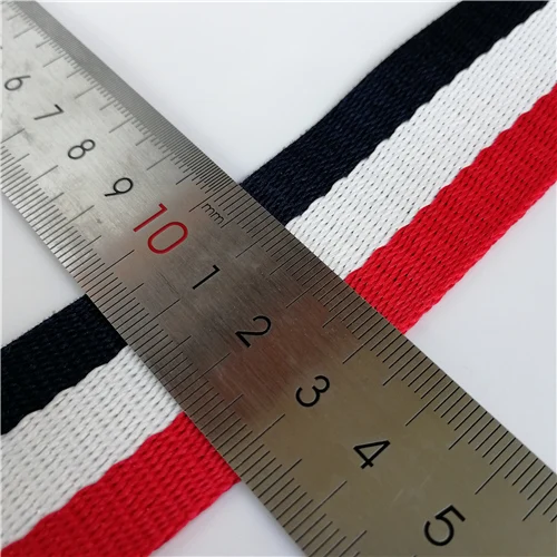 32mm wide 2yards 32 мм 1," широкая полоса 2 ярдов темно-синий белый красный полоса полиэстер тесьма саржа для шитья ремень сумка ручка деко - Цвет: 32mm wide 2yards