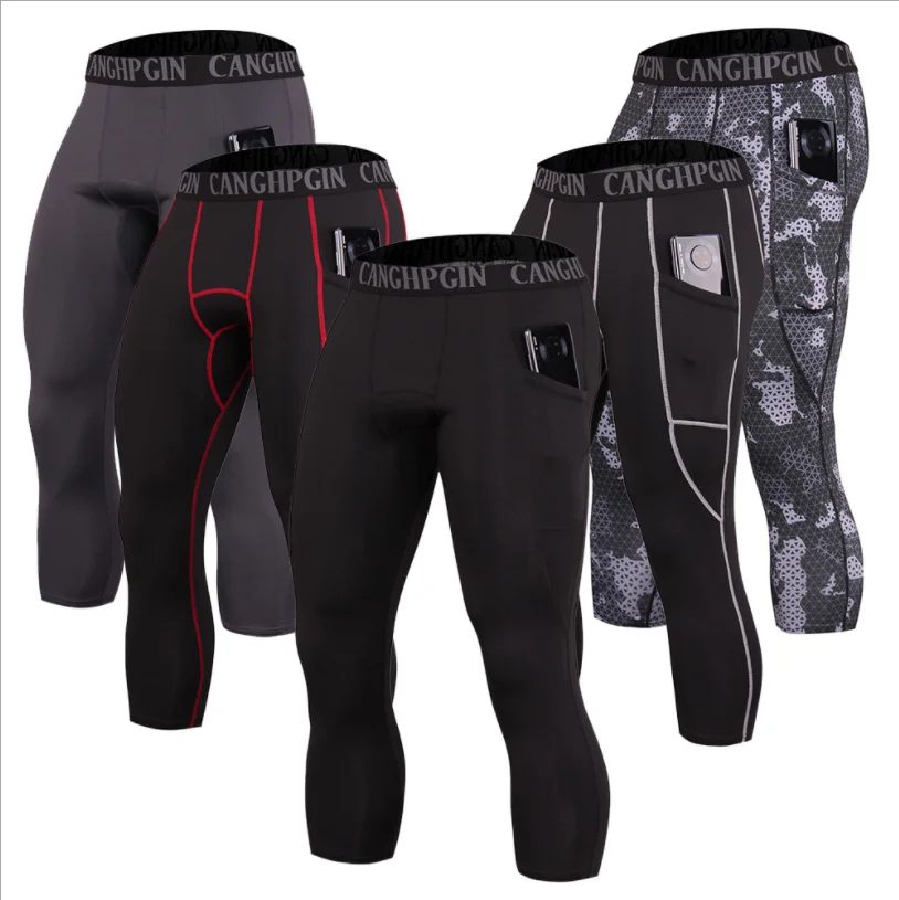 

New Men's Running Tights leggings Gym Pants Training Sweat Compression pants Basic layer Winter Jogging suit Brand sportswear