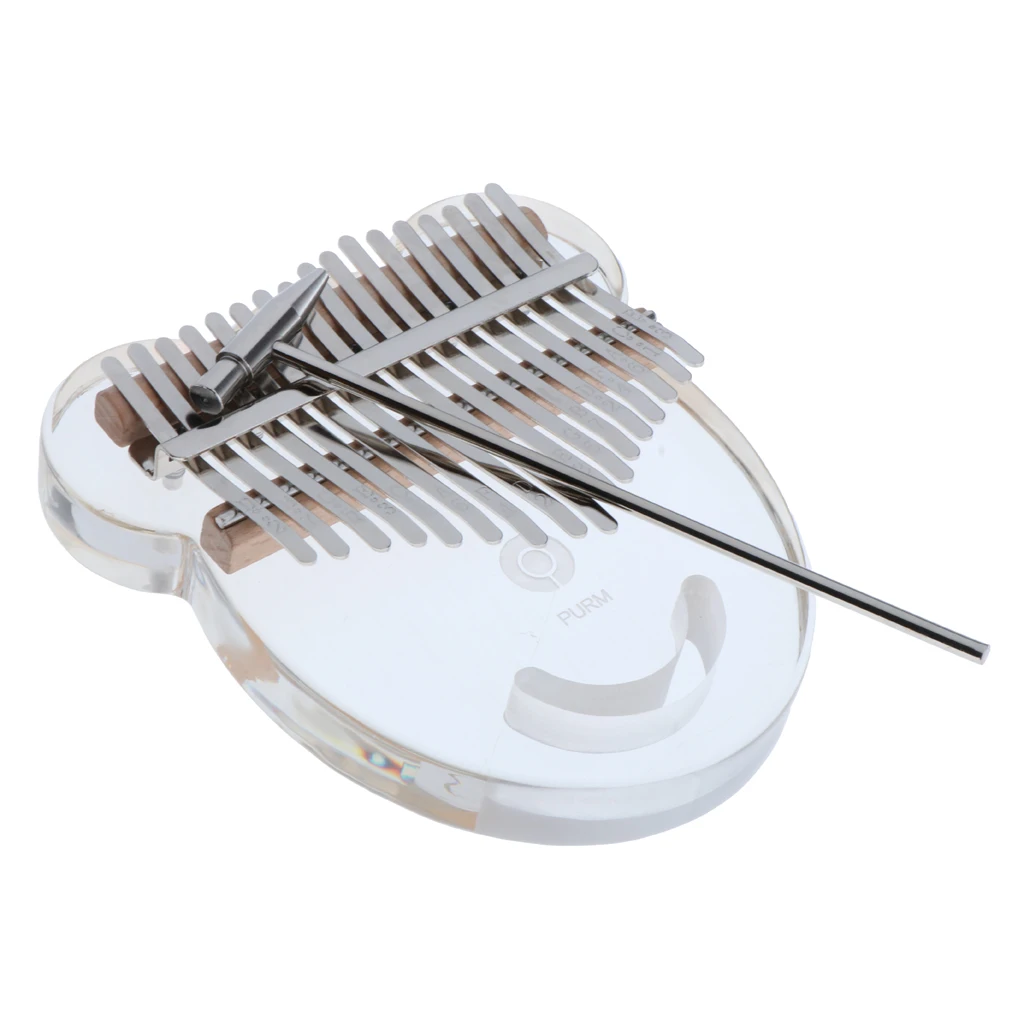 

2020 New Cute Crystal 17 Key Kalimba Transparent Thumb Piano Kalimba Acrylic Transparent Mbira Finger Piano Gift w/ Bag Hammer