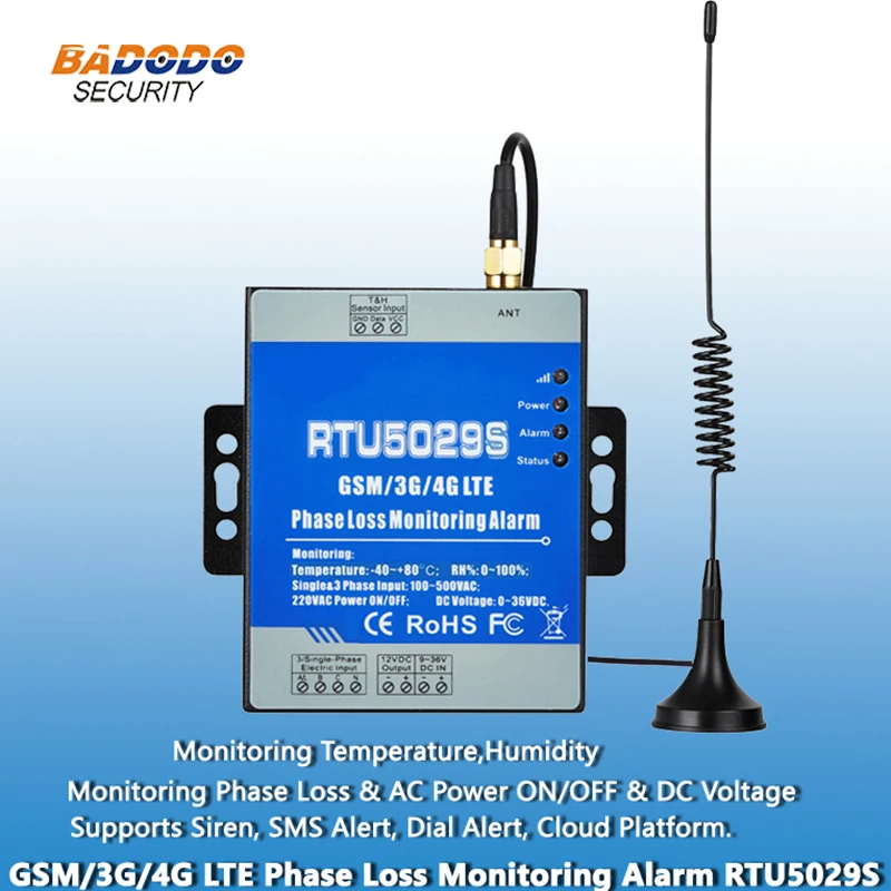 Беспроводной GSM 3G 4G LTE сигнал тревоги при потере фазы RTU5029S с высоким и низким