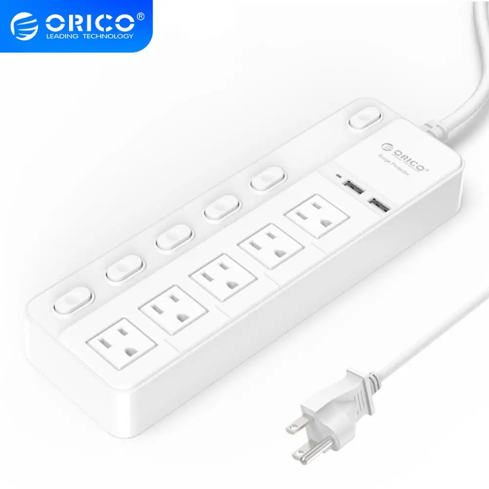 ORICO SPC S5U2 высокое качество защита от перенапряжения разъем питания с USB полоса IC