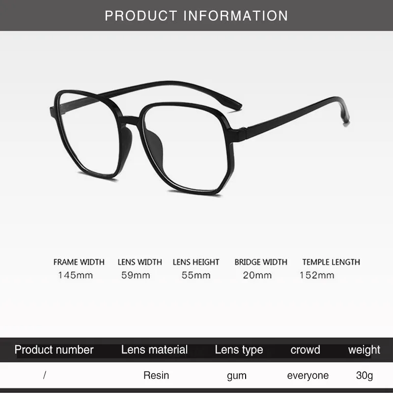 

0 To - 6.0 New Fashion Reading Glasses Women Anti-Blu-ray Eyeglasses Oversized Irregular Polygon Glasses Frame Art Eyeglasses