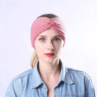 autumn and winter knitted hat accessories hair band cross headgear elastic wool soft warm womens sports hair band