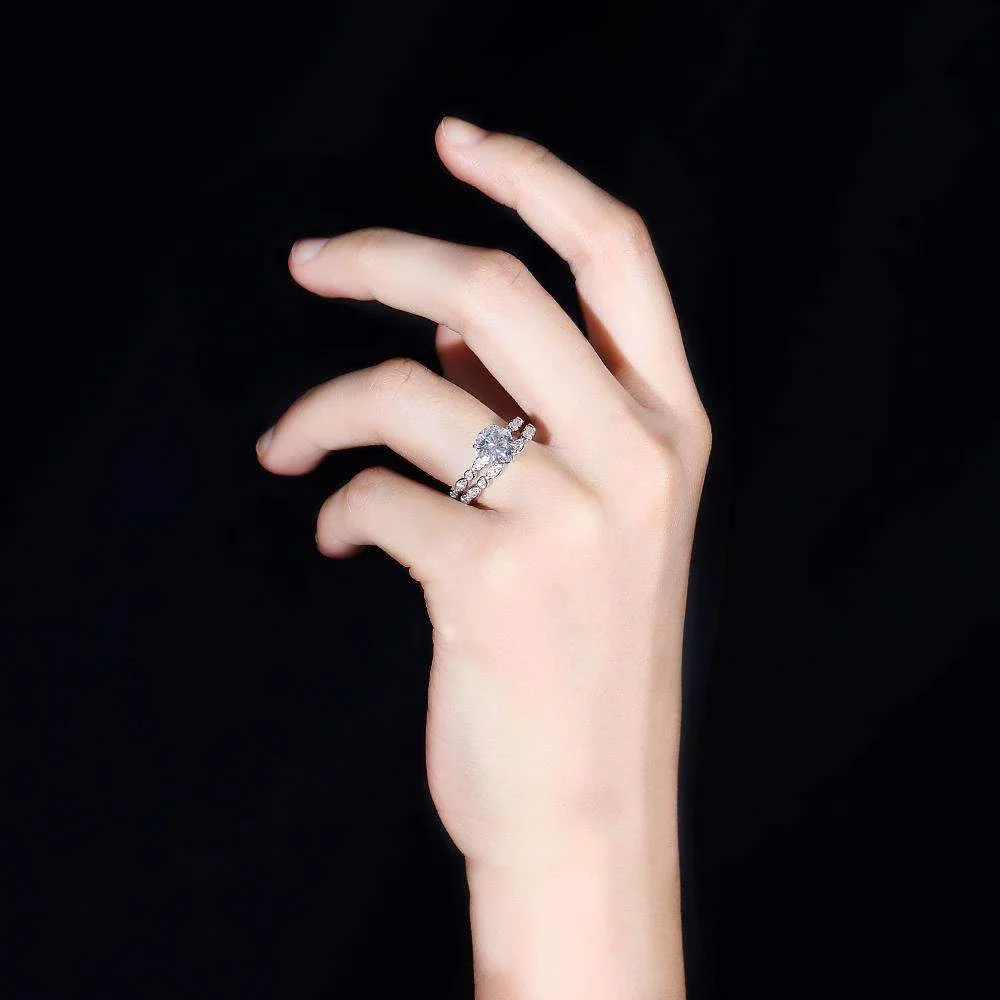 Женское кольцо из серебра 7 5 пробы с муассанитом карата | Украшения и аксессуары