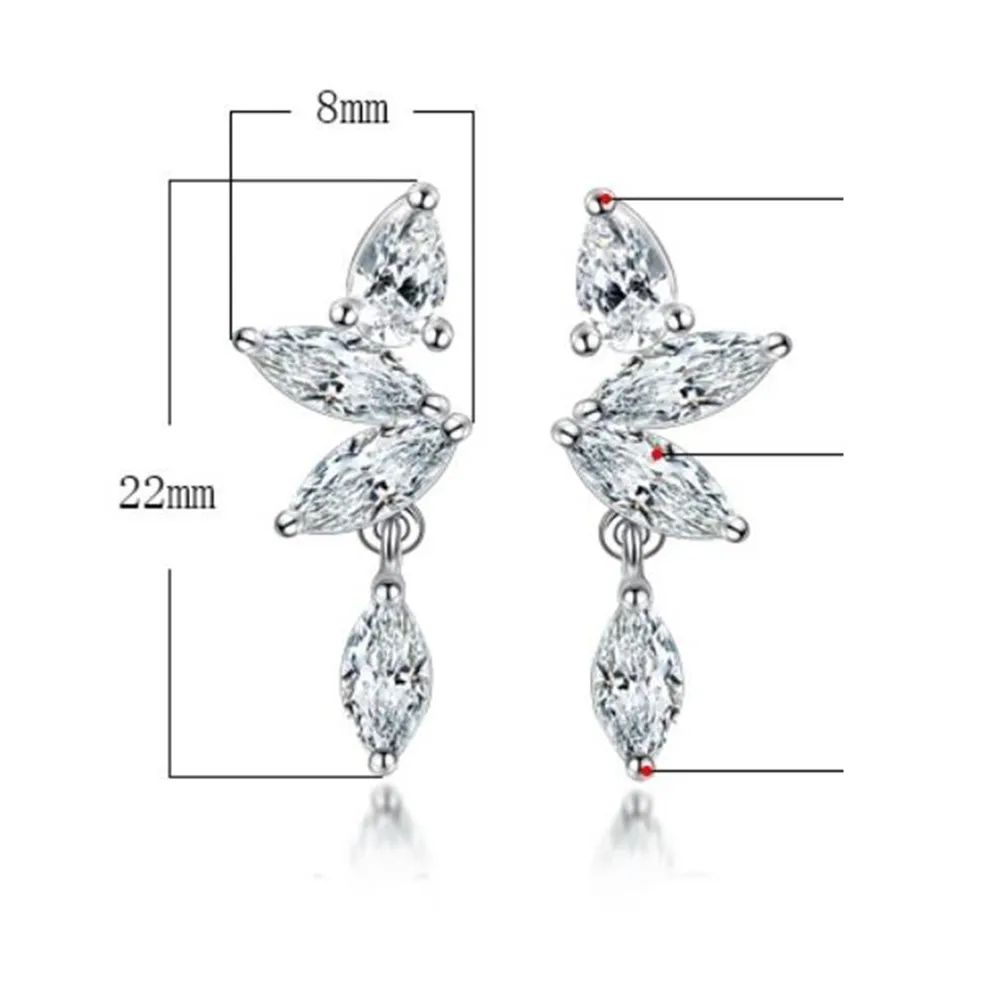 

925 Sterling Silver New Zircon Stud Earrings High Quality Retro Simple Cubic Zirconia Hot Sale Silver Earring Jewelry