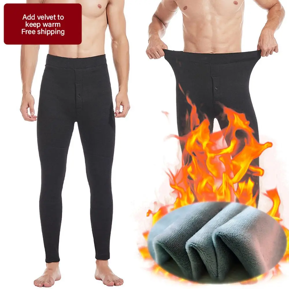 

Men Thermal Pants Warm Jogging Pants Men's Warm Legging Cotton Thermal Underwear High Elasticity Thermal Underwear Pants