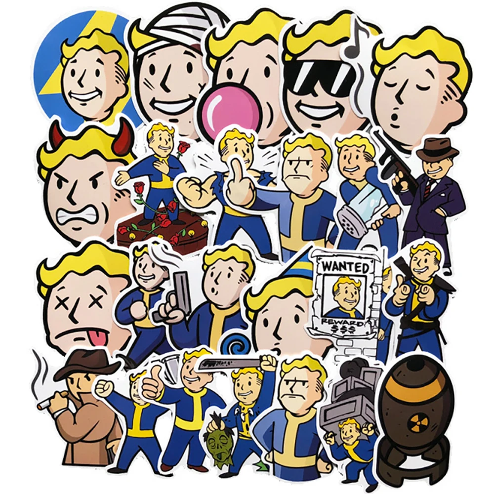 10/20/29PCS Fallout 4 Game Stickers Graffiti Bike Skateboard Fridge Laptop Luggage Waterproof Joke Sticker Classic Toy for Kids