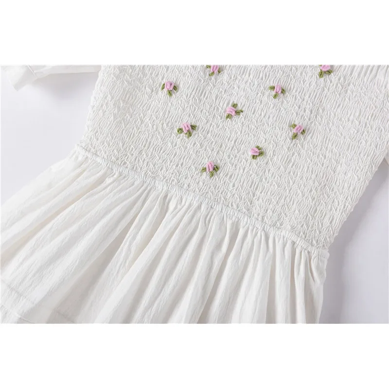 

Fairy White Dress with Open Back 2021 High Fashion Summer Dress Women Vestidos Peter Pan Collar Puff Sleeve A Line Mini Dress