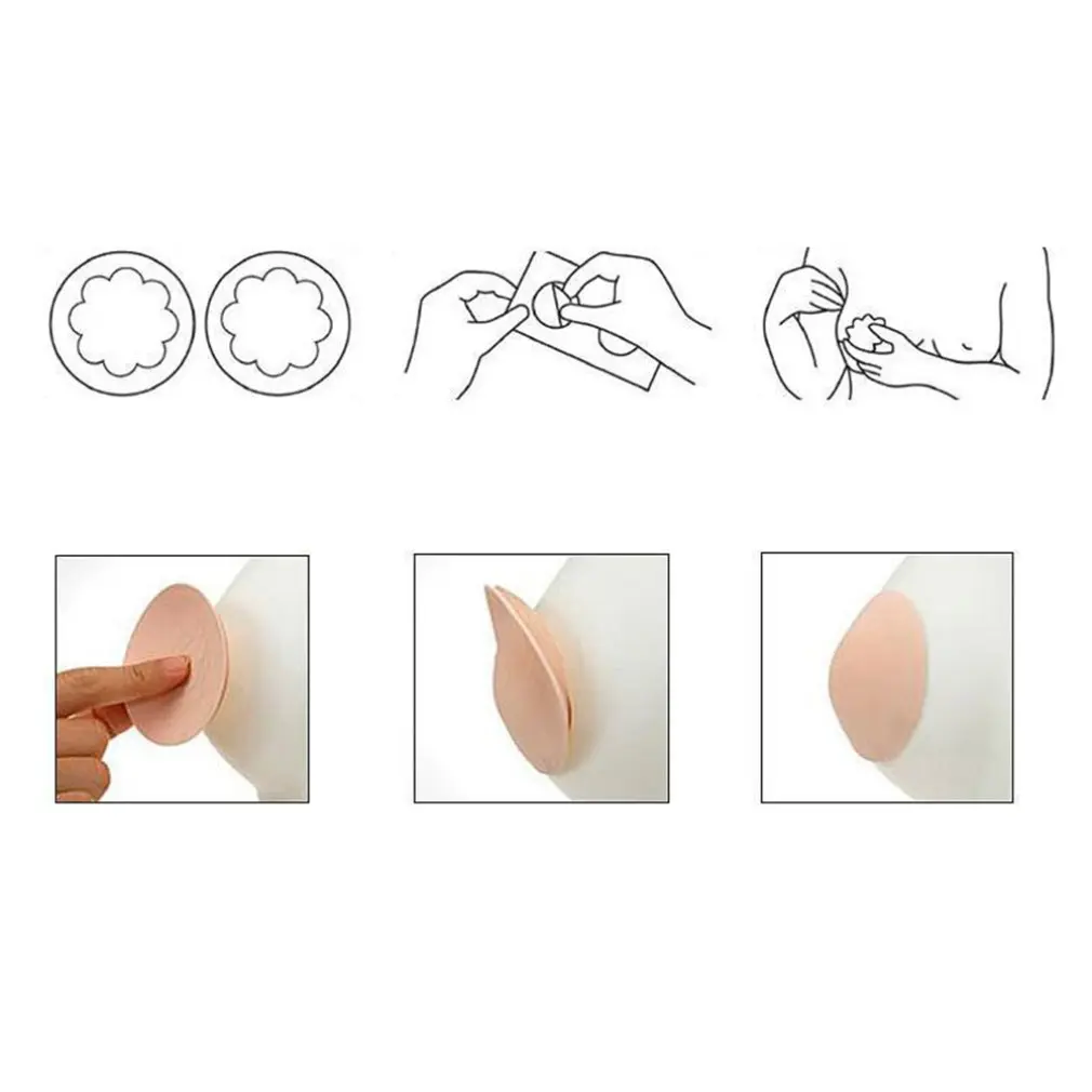Round Anti-Bump Invisible Non-Woven Nipple Chest Stickers Self-Adhesive Silicone Anti-Light |