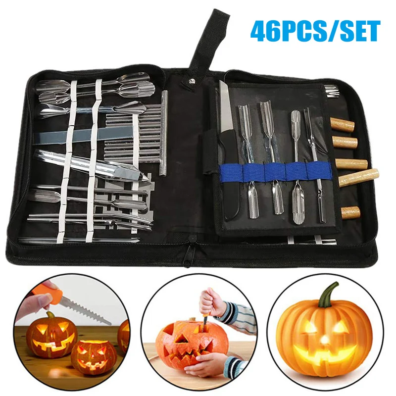 

46pcs Culinary Carving Tool Set Fruit Vegetable Food Garnishing Cutting Slicing Garnish Tools Kit Dropshipping