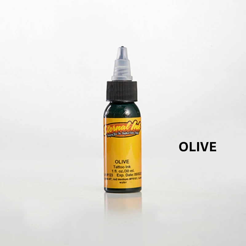 olive Перманентные чернила для татуажа, набор пигмента, tinta tattoo tintas para tatuajes, пигменты, динамические чернила, goochie tintas, тату, Вечные чернила - Цвет: olive