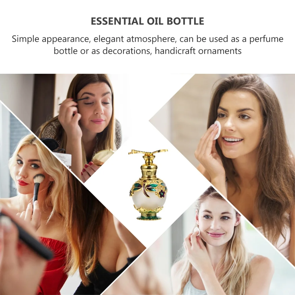 

1Pc 15ML Alloy Aroma Bottles Glass Essential Oil Bottle Home Aromatherapy Bottle