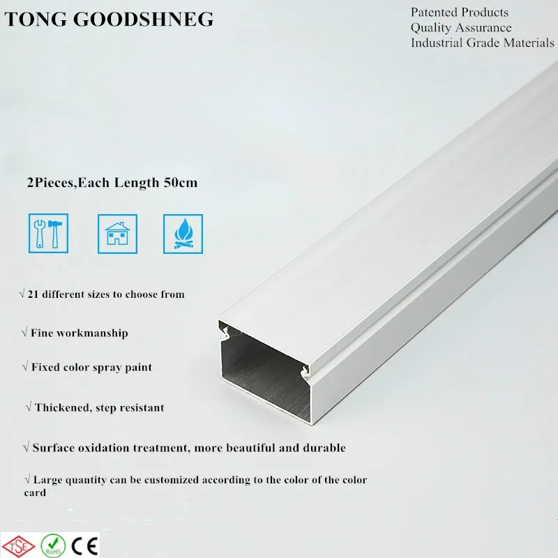 Grande Corretivo do Cabo do Tamanho no Canal de Fio da Liga de Alumínio do Raceway da Parede Quadro Engrossado da Ponte Decorativo Cabo Overfloor Protege o Luvas de cabo