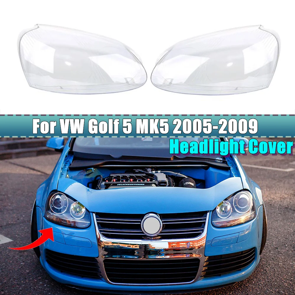

A Pair Car Headlight Cover Headlight Head Lamp Lenses Clear Lens Covers For VW Golf MK5 2005 2006 2007 2008 2009 HeadLamp Cover