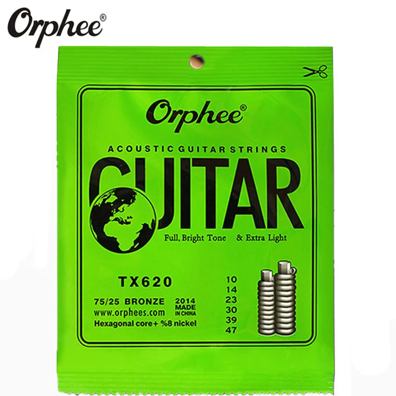 Orphee TX620 010 047 акустическая гитарные струны шестиугольная Ядро + 8% Никель бронза