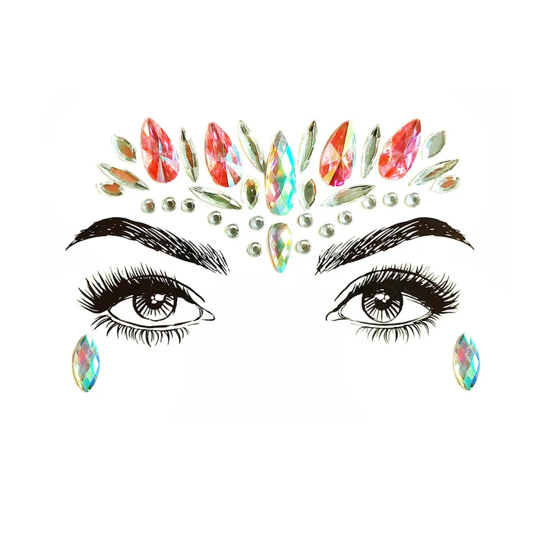 1 лист ручной работы богемный этнический стиль 3D стикер с кристаллами лица глаза