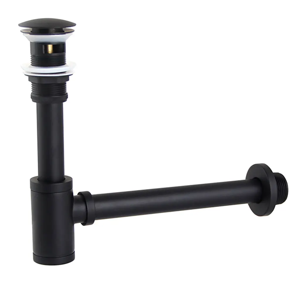 

Rubber Bottle Trap Home Sink Easy Install Basin Waste Black Universal Adjustable Bathroom Extension Luxury Durable Drain