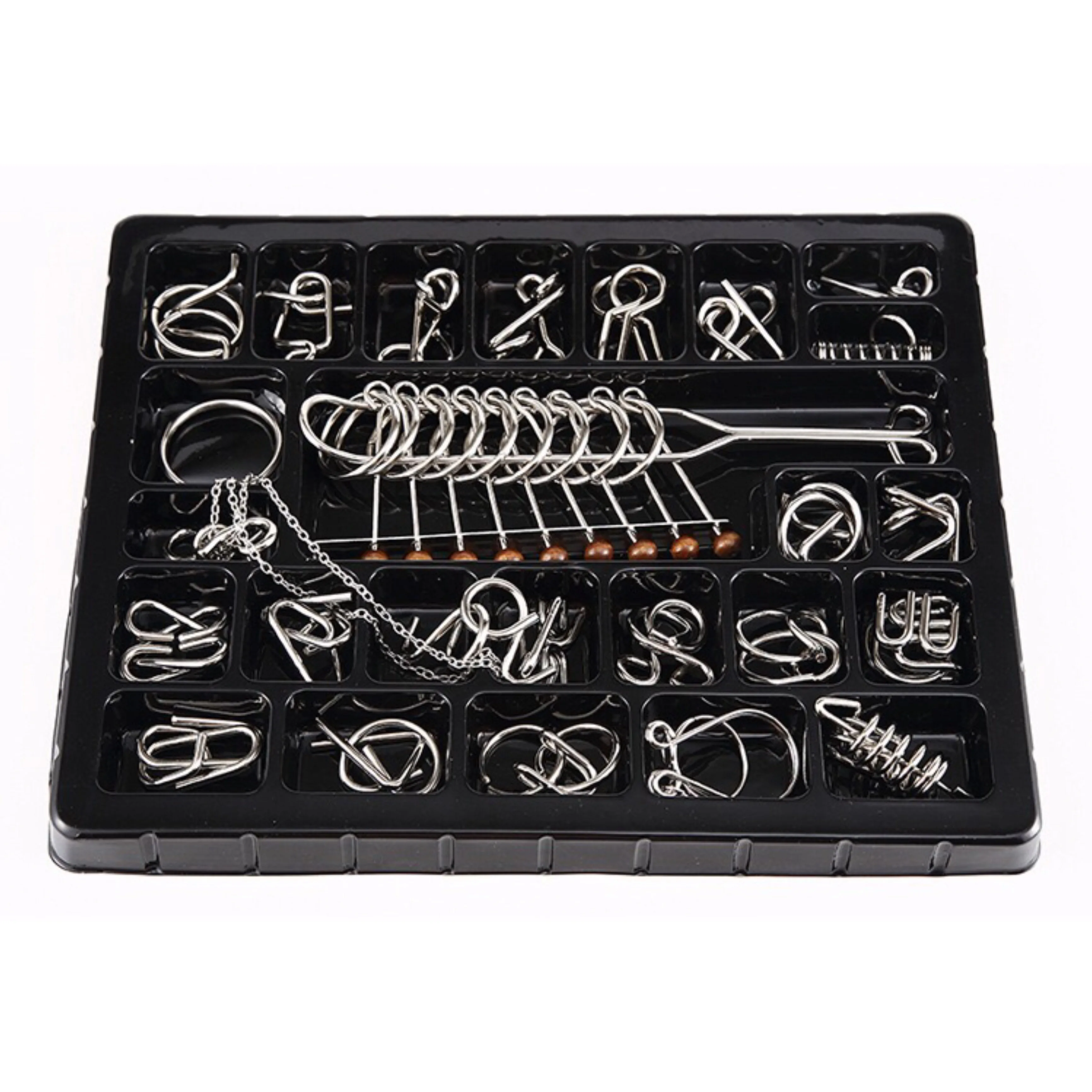 

18-25pcs/set Metal Puzzle Mind Brain Teaser Magic Wire Rings Puzzles Game Toys for Children Adults