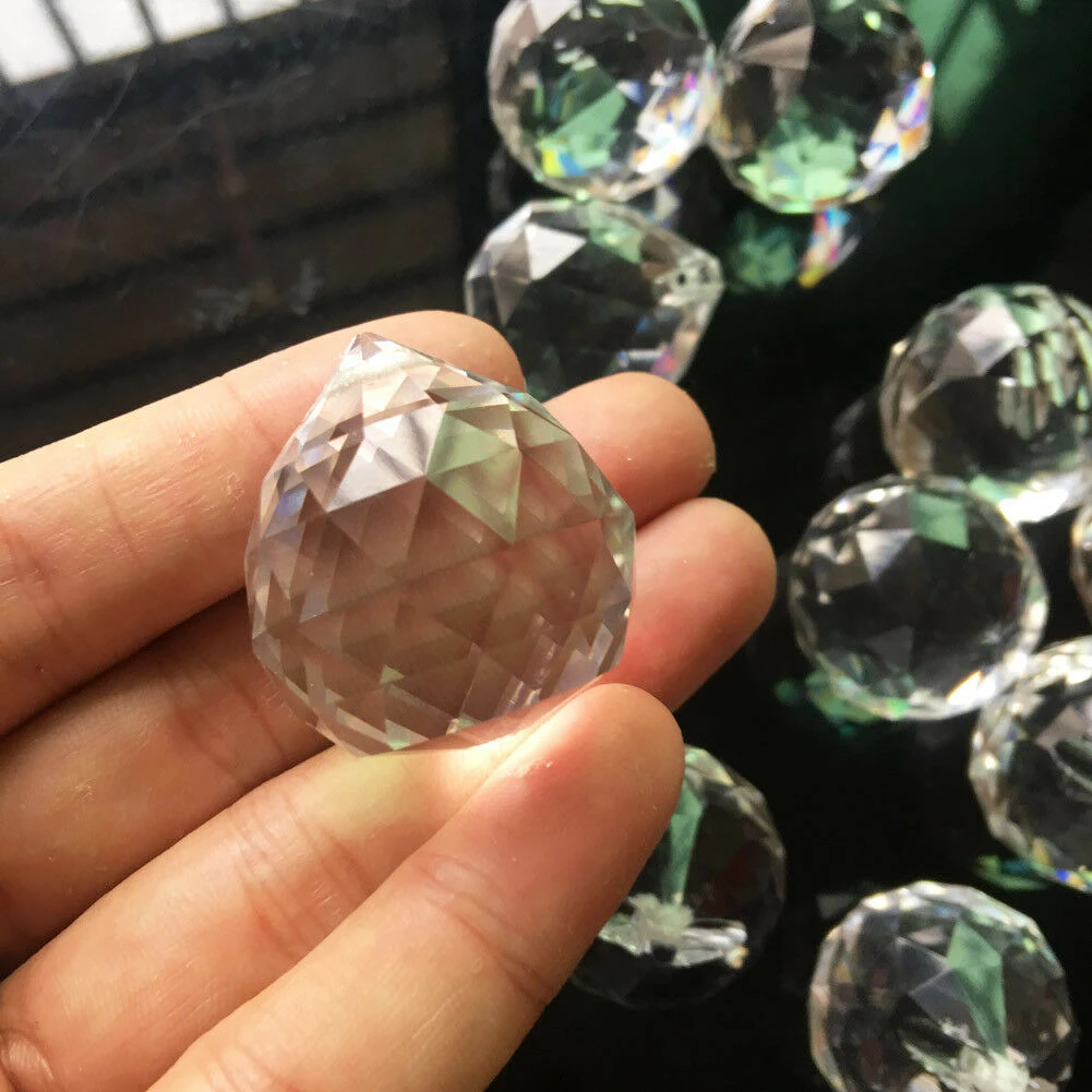 

5Pcs Gift Suncatcher Chandelier Crystal Ball Prism Faceted Feng Shui Pendant DIY