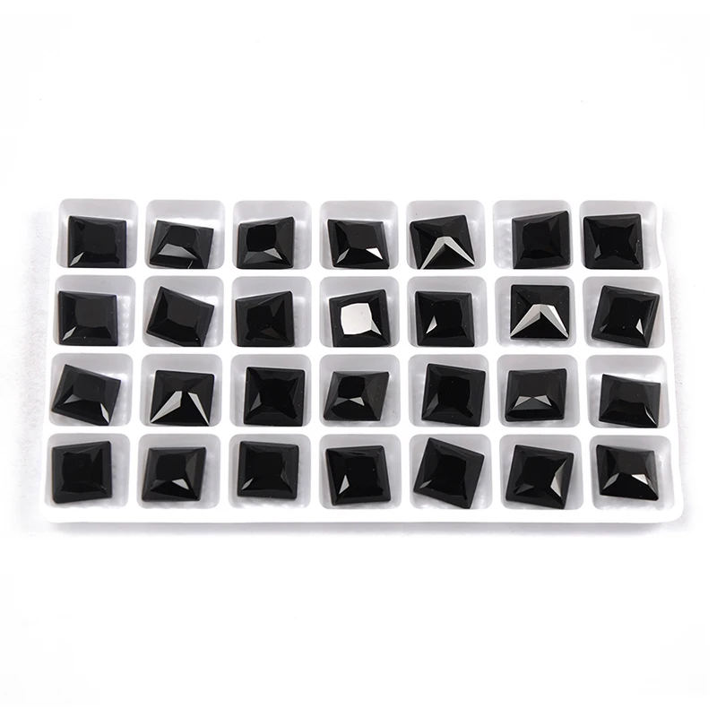 Yanruo 4447 все Джет-гематиты разного размера принцесса квадратный Кристал острый
