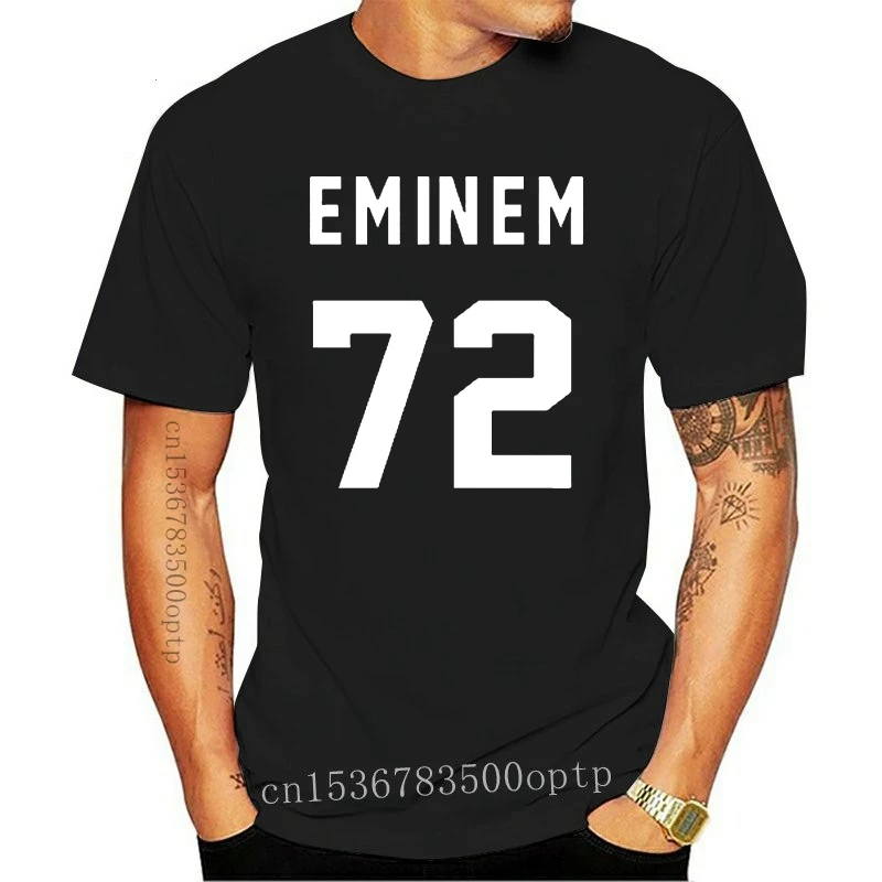 

Новинка, футболка Eminem EMINEM 72, белая футболка с принтом на спине, женская футболка, Повседневная хлопковая забавная футболка Tumblr Camiseta Mujer