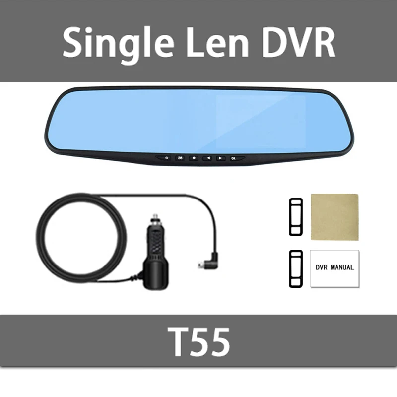 Dvr dash cam era dash cam Автомобильный видеорегистратор зеркало с двумя объективами камера заднего вида dashcam Авто рекордер видео full hd спереди и сзади - Название цвета: Single Len DVR