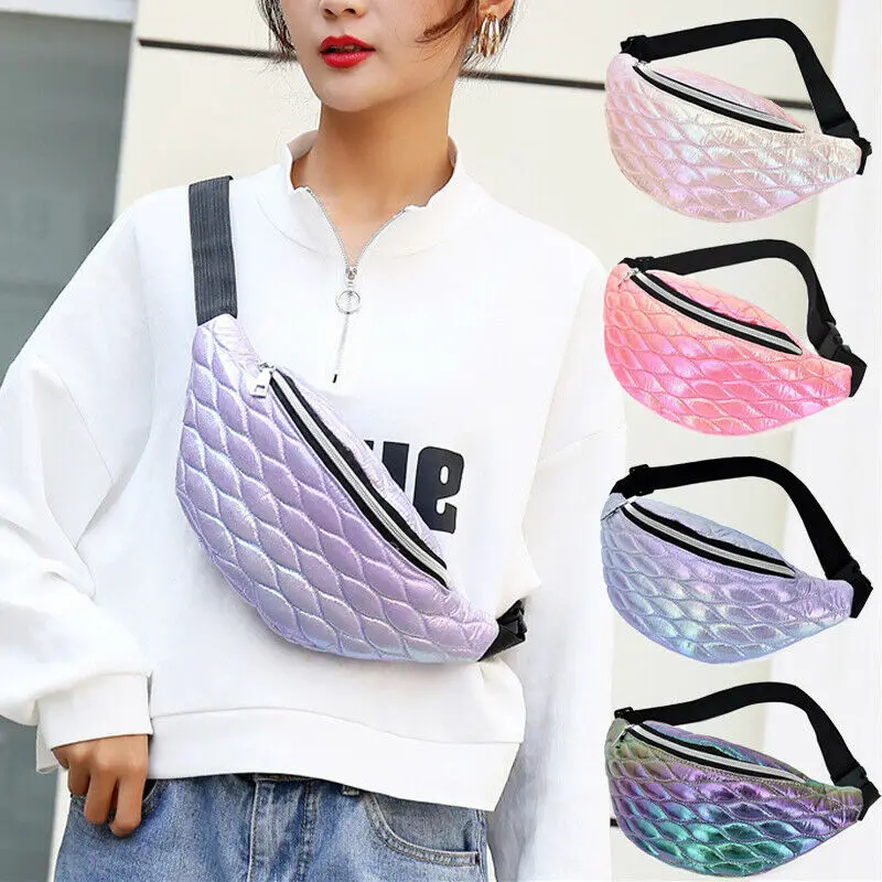 

Модные женские туфли поясная сумка Блестящий кожаный чехол нагрудный ремень сумка-пояс на талию для мобильного телефона путешествия кошел...