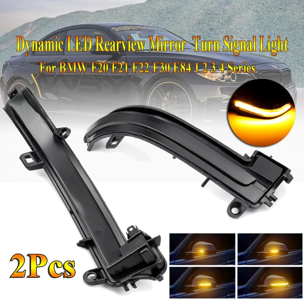 

LED Side Wing Rearview Mirror Indicator Blinker Repeater Dynamic Turn Signal Light For BMW F20 F21 F22 F30 E84 1 2 3 4 Series