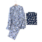 Пижамный комплект мужской с пандой, одежда для сна, 100% хлопок, повседневная одежда для сна с длинным рукавом, Мужская пижама, весна