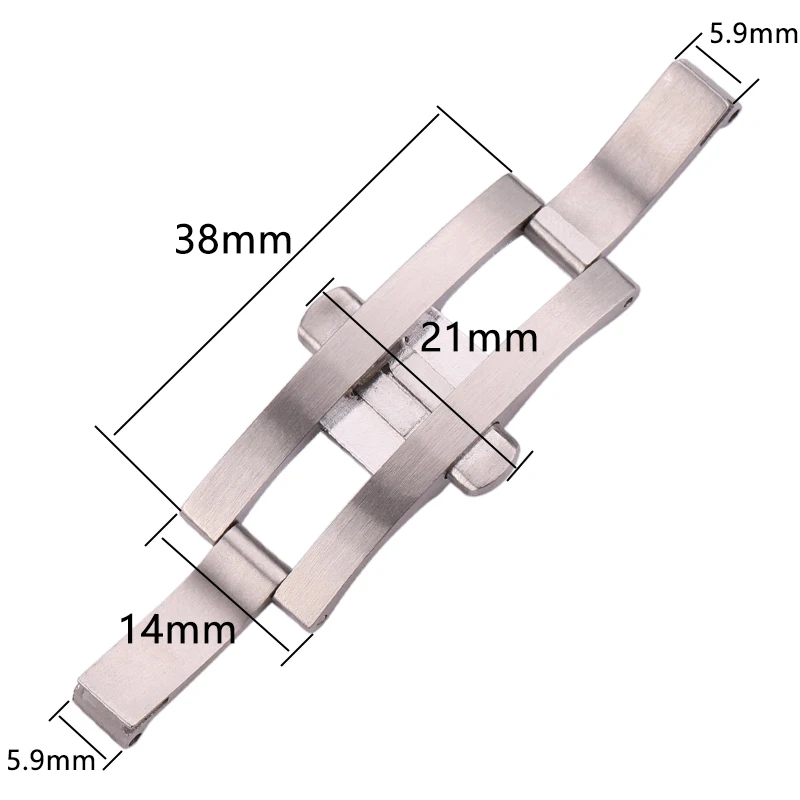 Silver 21mm Аксессуары для часов Пряжка из нержавеющей стали для браслета часов 21 мм 23 мм 25 мм ремешок для часов матовая Двойная застежка для запуска - Цвет ремешка: Silver 21mm