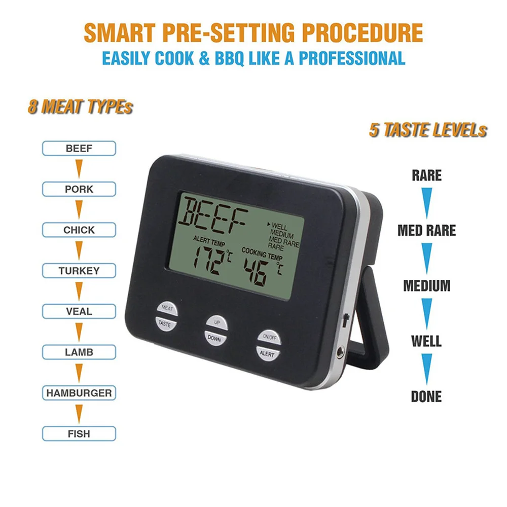 Термометр для приготовления пищи ЖК цифровой зонд термометр мяса барбекю датчик