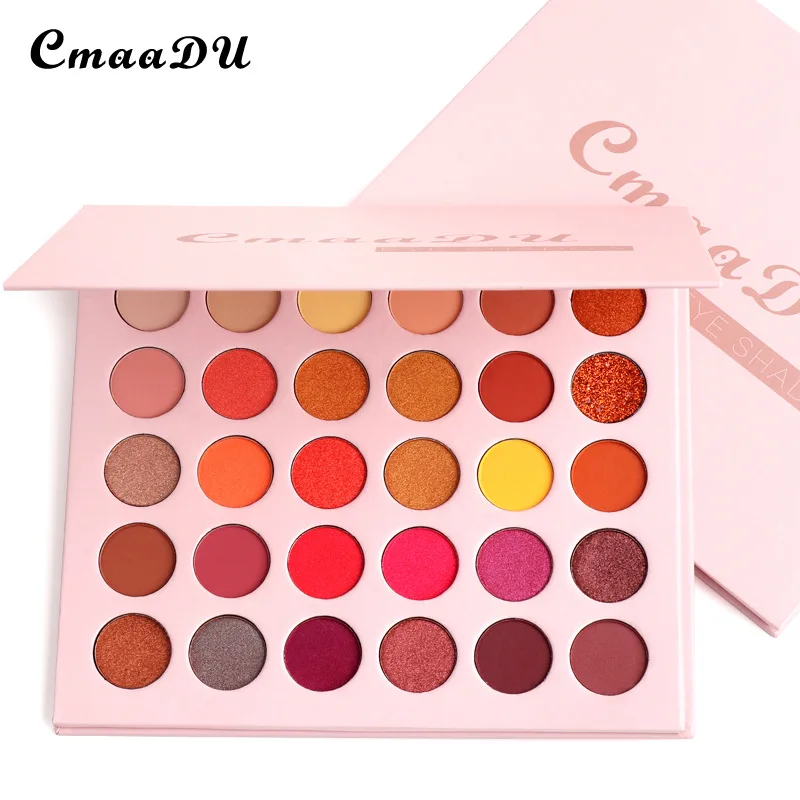 

Color Matte Eyeshadow Metal Waterproof Matte Metallic Shimmer Glitter Eyeshadow Palette CmaaDU Female Cosmetics