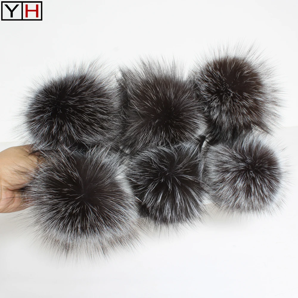 Роскошные Шарики Из Натурального Меха чернобурки 6 шт. помпоны из натурального