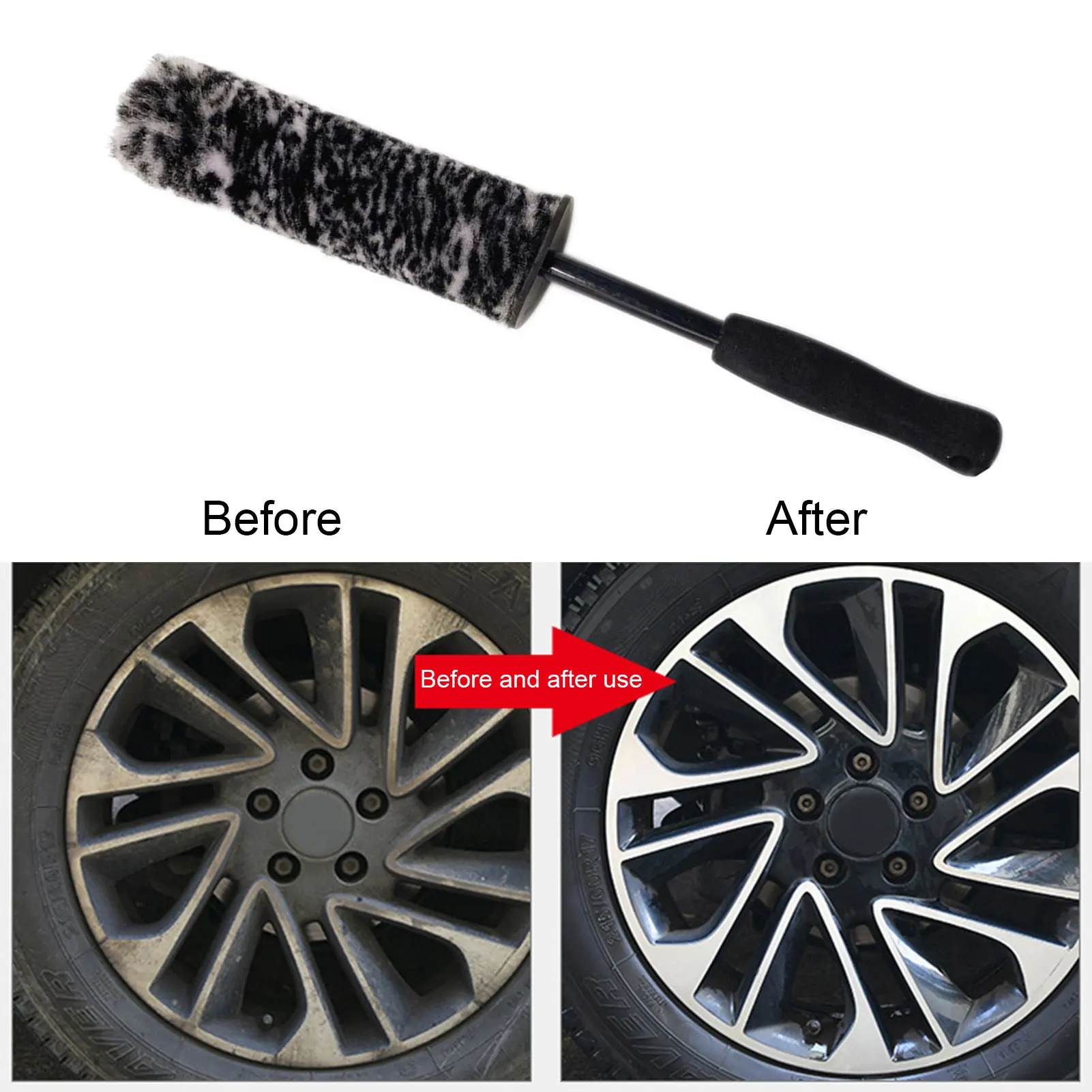 

36*3.5cm Auto Car Wheel Hub Cleaning Brush Flexible Long Handle Premium Car Rim Brushes Soft Fiber Car Tire Cleaning Brush 2021