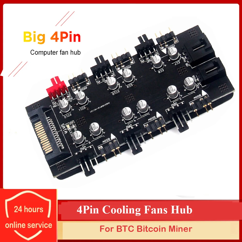 

IDE/SATA 4Pin PWM/ARGB Cooling Fans Hub 1 To 6 Way Splitter Cable 12V Power Expander Speed Controller Adapter For Motherboard