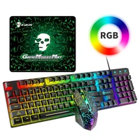 wired gaming keyboard and mouse 104 keycaps rgb backlight keyboard 2400dpi mouse gamer kit for laptop desktop pc computer