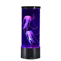 led jellyfish lava lamp colorful bedroom night light simulation jellyfish aquarium tank light for home bedroom office decoration