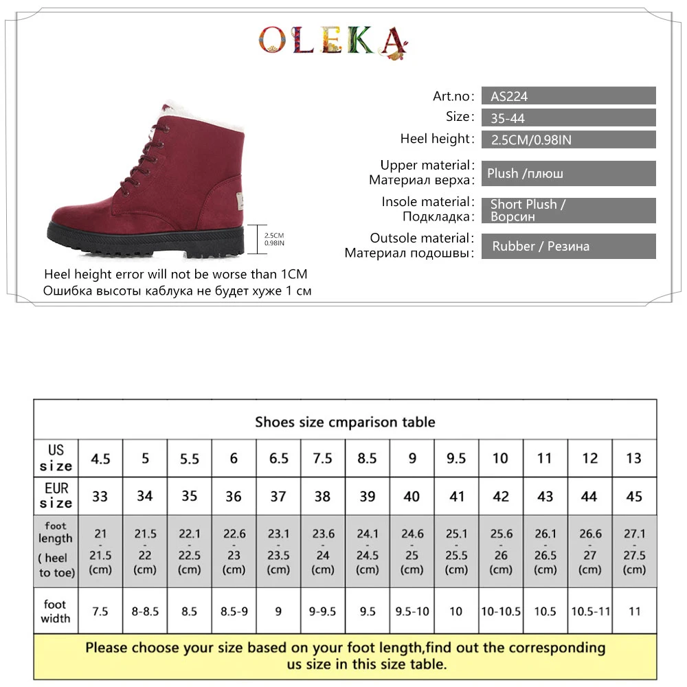 OLEKA/теплые зимние женские сапоги на платформе в римском стиле с круглым носком