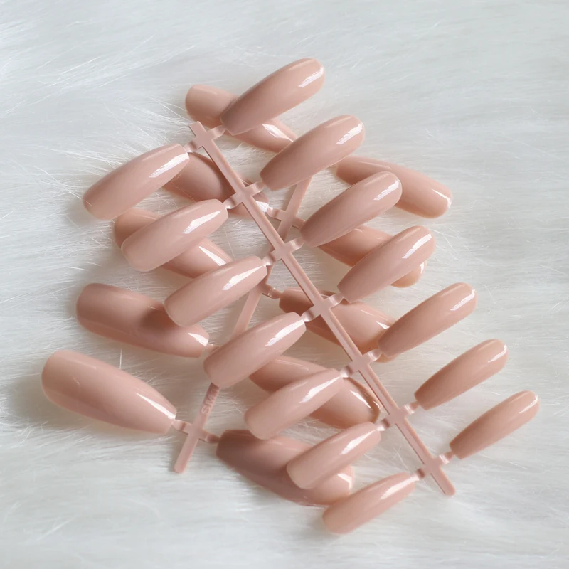 24 шт. новые модные и популярные накладные ногти карамельного цвета очень длинные