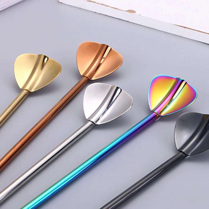 Креативная длинная соломенная ложка для размешивания кофе из нержавеющей стали