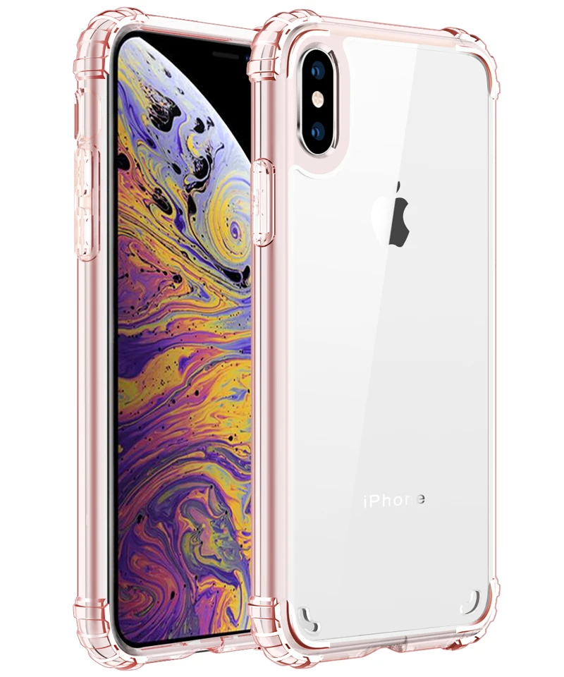 Прозрачный чехол для iPhone XS XR, тонкий противоударный акриловый чехол из ТПУ с кристаллами для телефона Apple iPhone XS Max, полностью защитный чехол
