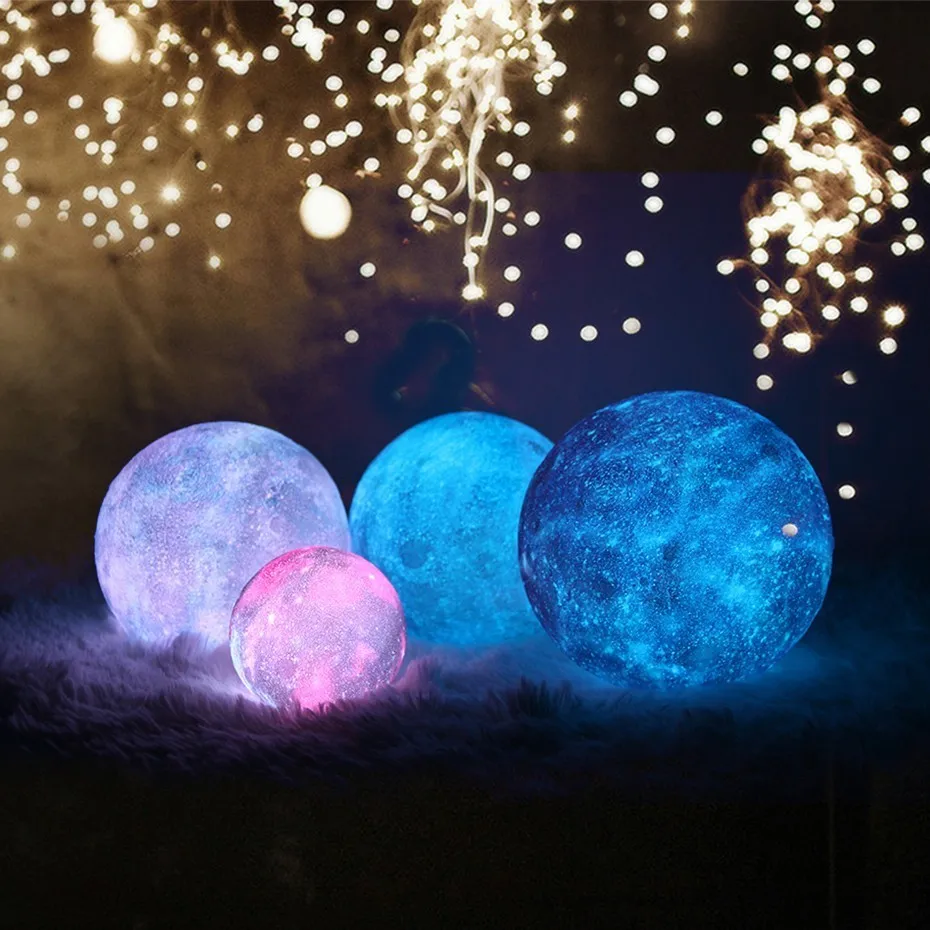 16 видов цветов LED звезда Луна ночник 3D печать PLA луна лампа Galaxy домашний декор