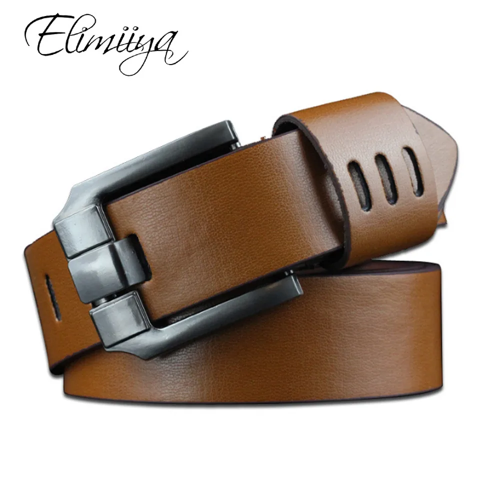 Бренд eliiiya мужские ремни с пряжкой кожаный ремень Винтажный Мужской качественный
