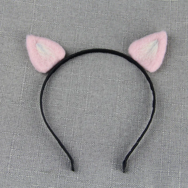 Шерстяная кукла из фетра кошачьи ушки заячьи помпон ручной работы украшение для