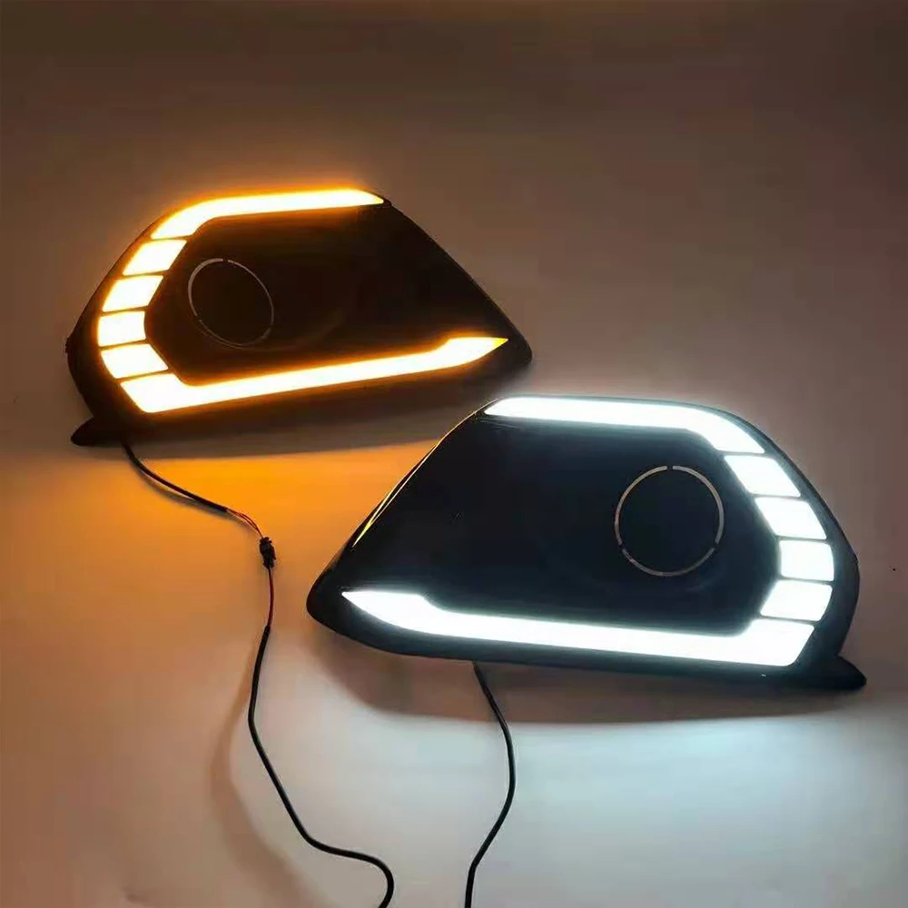 Car Flashing 2PCS For Suzuki Dzire 2020 2021 2022 Yellow Turn Signal Relay DRL Lamp 12V LED Daytime Running Light Daylight - купить по