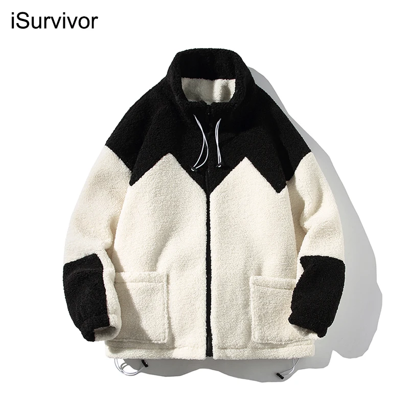 

iSurvivor European Plus Size Men Leather Jacket Thick Warm Winter Outwear Faux Lambswool Suede Leather Coat Jackets Brown