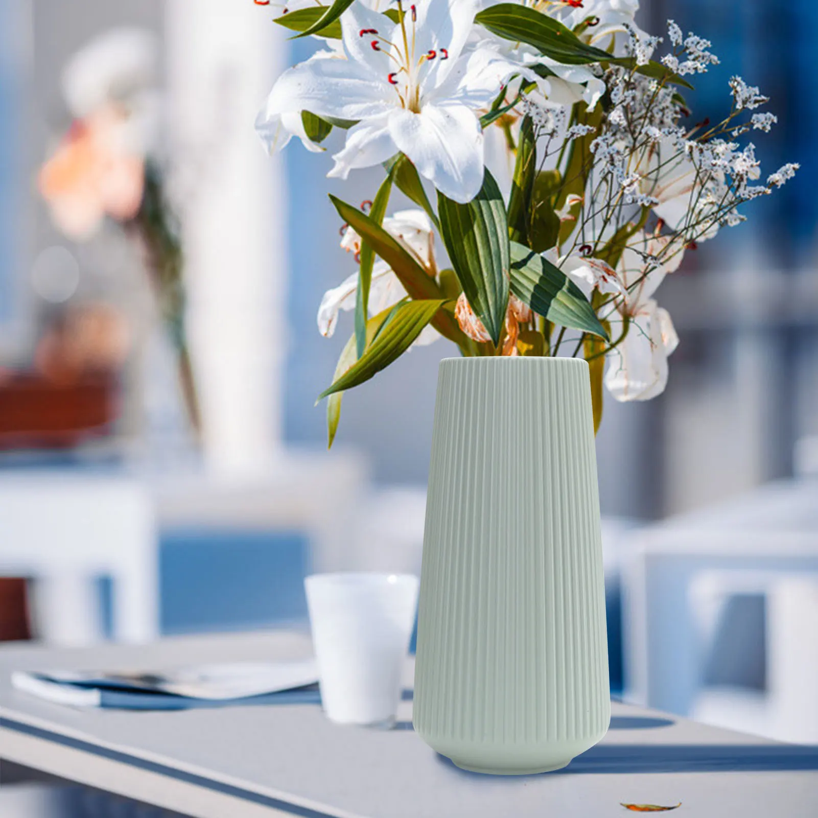 

Nordic Vase Plastic Imitation Glaze Vase Simple And Creative Floristry Vase Dry Wet Flower Arrangement Home Decoration Ornament